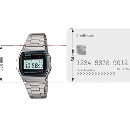 Casio Vintage A168WA-1 Electro-Luminescence Digital Watch - Classic Stainless Steel